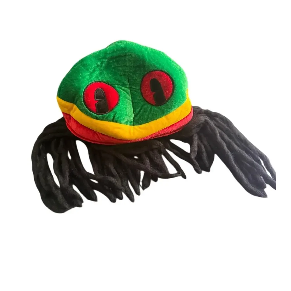 Rainforest Cafe Adjustable Rasta Cap Hat Dreadlock Souvenir